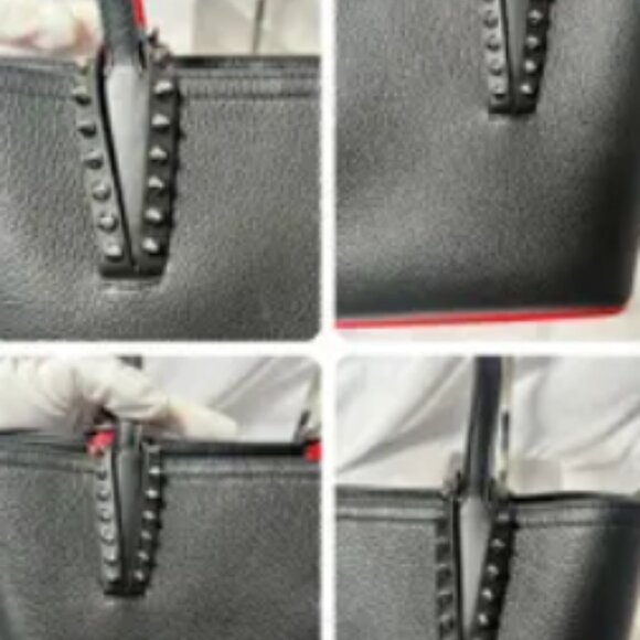 Very Good Christian Louboutin Cabata leather Mini satchel  Black~ MISSING STRAP - Picture 7 of 12